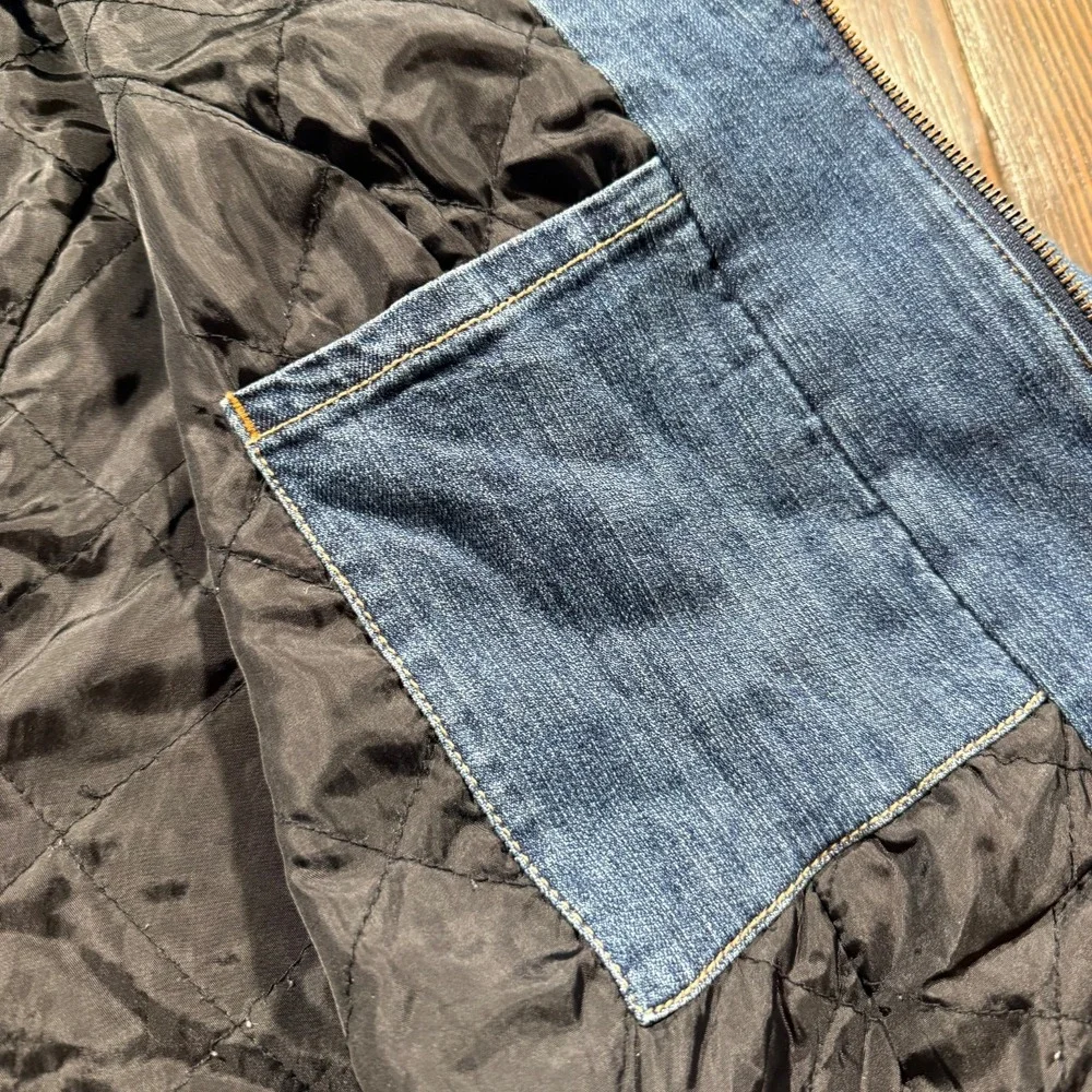 Vintage Dickies Jacket‎ Womens XL Blue Denim Trucker Jean Insulated Y2K Chore